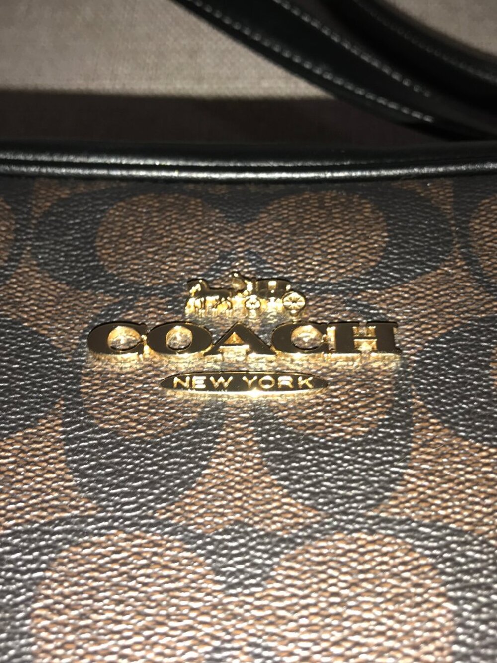 Coach Brown/Black Signature Small Crossbody Bag - Picture 15 of 15